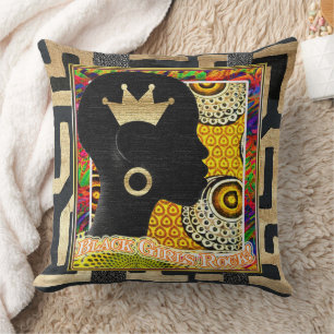 Black Girls Rock Throw Pillow