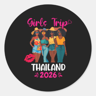 Black Girls Trip Thailand 2026 Vacation Matching  Classic Round Sticker