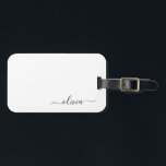 Black Girly Script Monogram Name Modern Luggage Tag<br><div class="desc">Black Monogram Add your own Name Script Luggage Bag Tag The bag tag makes the perfect sweet 16 birthday,  wedding,  bridal shower,  baby shower or bachelorette party gift for someone decorating her room in style.</div>