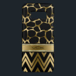 Black & Glam Gold Leopard Print & Chevron Case-Mate Samsung Galaxy S8 Case<br><div class="desc">Elegant black and glam gold tone leopard print and modern zigzag chevron geometric pattern.  Customizable monogram.</div>