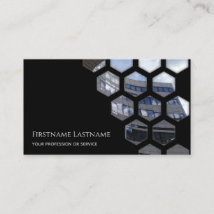 Black glass facade office skyscraper rectangles business card