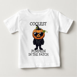 Black Glasses Pumpkin Cute Halloween Toddler Tee