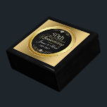 Black & Glitter 50th Wedding Anniversary Gift Box<br><div class="desc">Elegant black and gold glitter 50th wedding anniversary with white diamond hears and customizable text.</div>