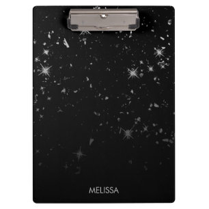 Black Glitter Clipboard
