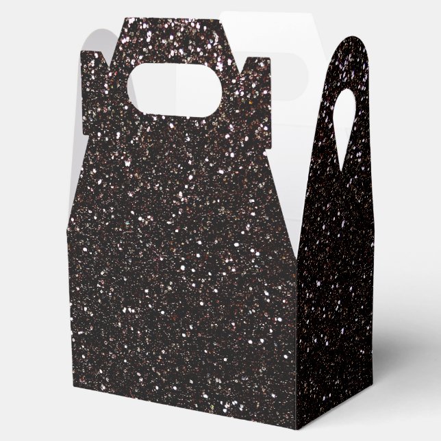 Black glitter favor box (Opened)