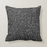 Black Glitter Glam Chic Throw Pillow<br><div class="desc">This design may be personalized by choosing the Edit Design option. You may also transfer onto other items. The glitter is simulated. Contact me at colorflowcreations@gmail.com or use the chat option at the top of the page if you wish to have this design on another product or need assistance. See...</div>