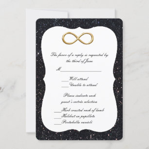 Black Glitter Gold Infinity Response Card