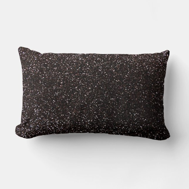 Black glitter lumbar pillow (Front)