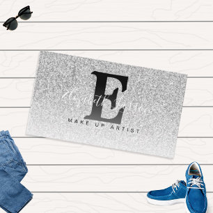 Black Glitter Makeup Artist Hair Salon Loyalty Business Card