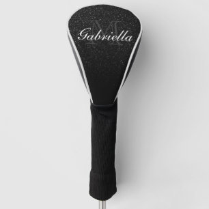 Black Glitter Monogram Golf Head Cover