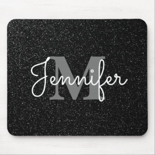 Black Glitter Mouse Pad