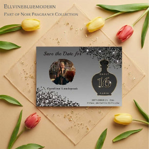 Black Glitter Paris Fragrance Studio Sweet 16 Save The Date