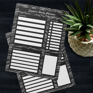 Black Glitter Pattern Personalized Daily Planner Notepad