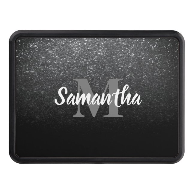 Black Glitter Pattern Trailer Hitch Cover (Front)