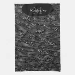 Black Glitter Spa Sophisticate Kitchen Towel