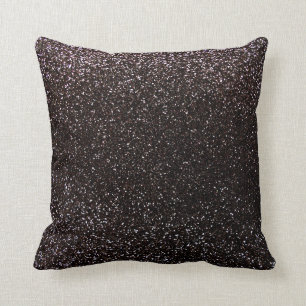Black glitter throw pillow