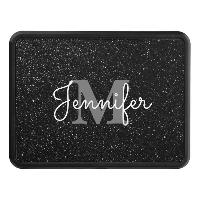 Black Glitter Trailer Hitch Cover (Front)