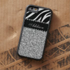 Black Glitter Zebra Rhinestone Girly Case