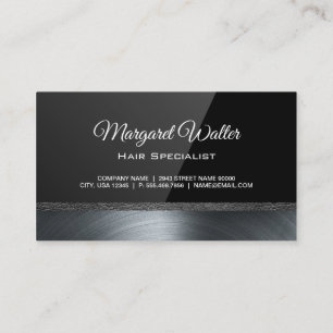 Black Gloss   Metallic Trim Business Card