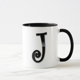 Black Gloss Monogram - J Mug