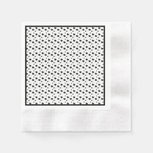 Black glossy hearts cute romantic pattern napkin
