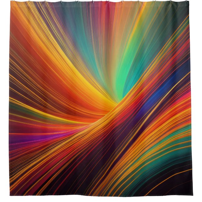Black Glowing Lines Abstract Colourful Design (Front)