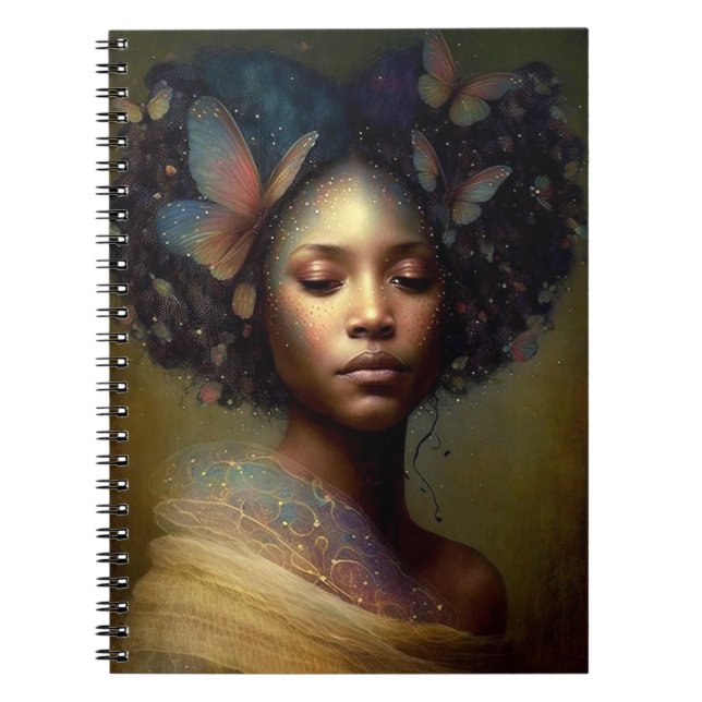 Black Goddess Fantasy Art Notebook (Front)