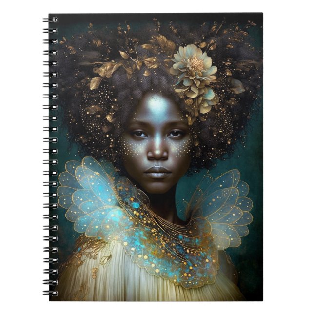 Black Goddess Fantasy Art Notebook (Front)