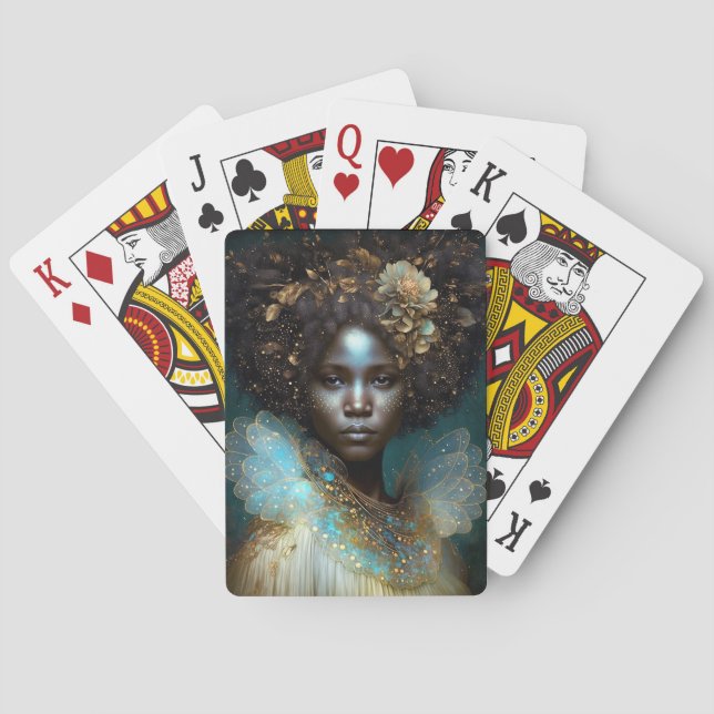 Black Goddess Fantasy Art Playing Cards (Back)