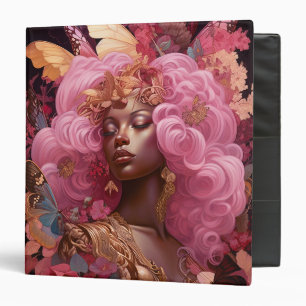 Black Goddess In Pink and Gold Binder