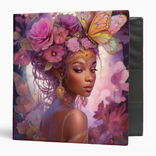 Black Goddess Pink Purple Fantasy Art Binder