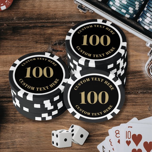 Black Gold 100 Numbered Poker Chips (Black Gold 100 Numbered Poker Chips)