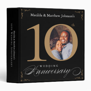 Black Gold 10th Anniversary Calligraphy Photo Binder
