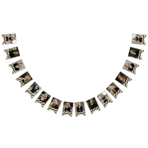 Black & Gold 16 Photo Graduation Hanging Banner