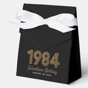 Black Gold 1984 40th Birthday Favor Box