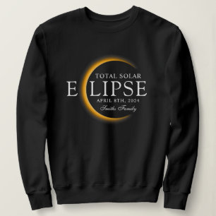 Black & Gold 2024 Texas Total Solar Eclipse Family Sweatshirt