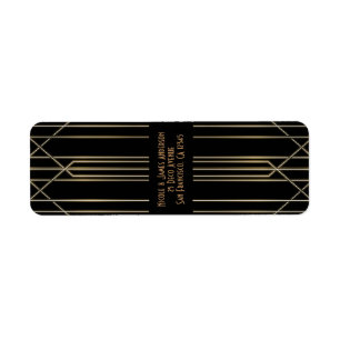 Black & Gold 20's Art Déco Gatsby Glam Mariage