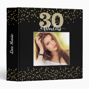 Black Gold 30 and Fabulous Birthday Photo Binder