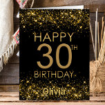Black Gold 30th Birthday Card<br><div class="desc">This 30th birthday card is a perfect way to extend your greetings. Add a personal touch by including your favourite photo on the back.</div>