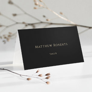 Black & Gold 30th Birthday Party Place Card