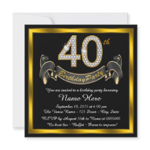 Black Gold 40th Birthday Party