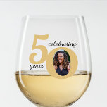 Black & Gold 50 Fifty Years 50th Birthday<br><div class="desc">Black and gold happy birthday shot glass for a 50 year old.  Unisex design for women and for men.  Customize the age to suit your occasion and add a personal photograph of the recipient.  Great for a 50th anniversary or birthday party decoration for a fiftieth birthday bash.</div>
