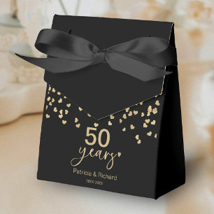 Black Gold 50 Years Wedding Anniversary Favor Box