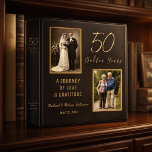 Black Gold 50th Anniversary Love Story Keepsake Binder<br><div class="desc">Celebrate 50 golden years of love, laughter, and unforgettable memories with this elegant black and gold anniversary design. Featuring a cherished wedding portrait beside a present-day photo, it beautifully honours a journey that began with “I do” and continues through decades of devotion. Created to feel timeless and meaningful, this keepsake...</div>
