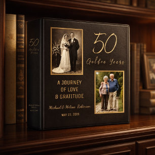 Black Gold 50th Anniversary Love Story Keepsake Binder