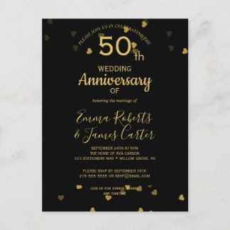Black & Gold 50th Anniversary Postcard