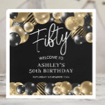 Black Gold 50th Birthday Napkin<br><div class="desc">Create your own birthday paper napkins! Personalize this design with your own text. You can further customize this design by selecting the "customize further" link if desired.</div>