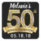 Black & Gold 50th Birthday Stickers