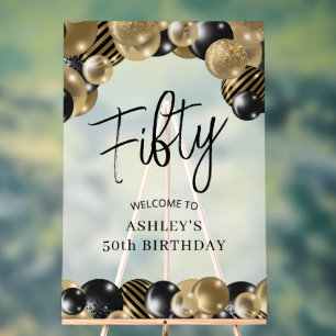 Black Gold 50th Birthday Welcome