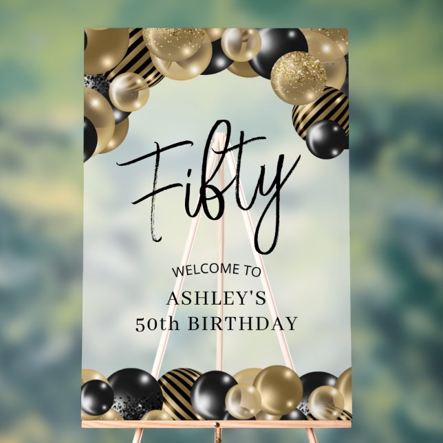 Black Gold 50th Birthday Welcome (Neutre)